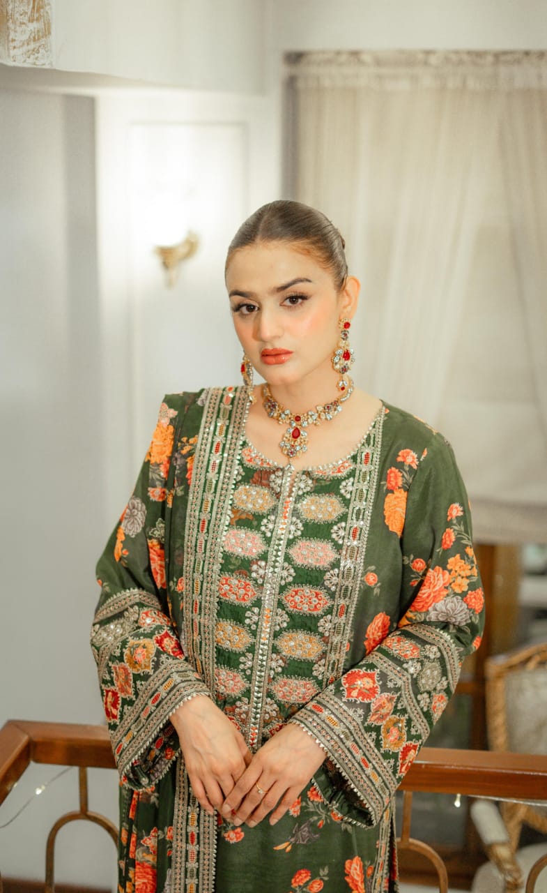 Aleena Digital Embroidery 3 PCs